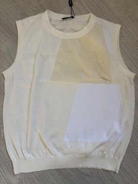 Akris Cotton Blend Jacquard Trapeze Sleeveless Knit Top